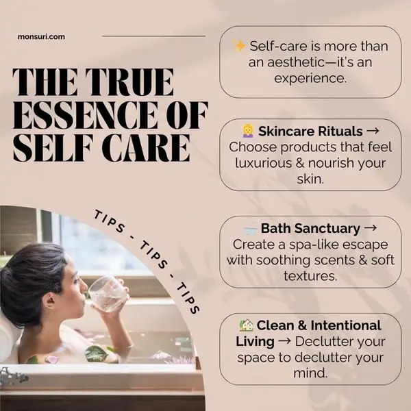 Soft life era self-care routine highlighting rest, balance, and mental health as survival tools